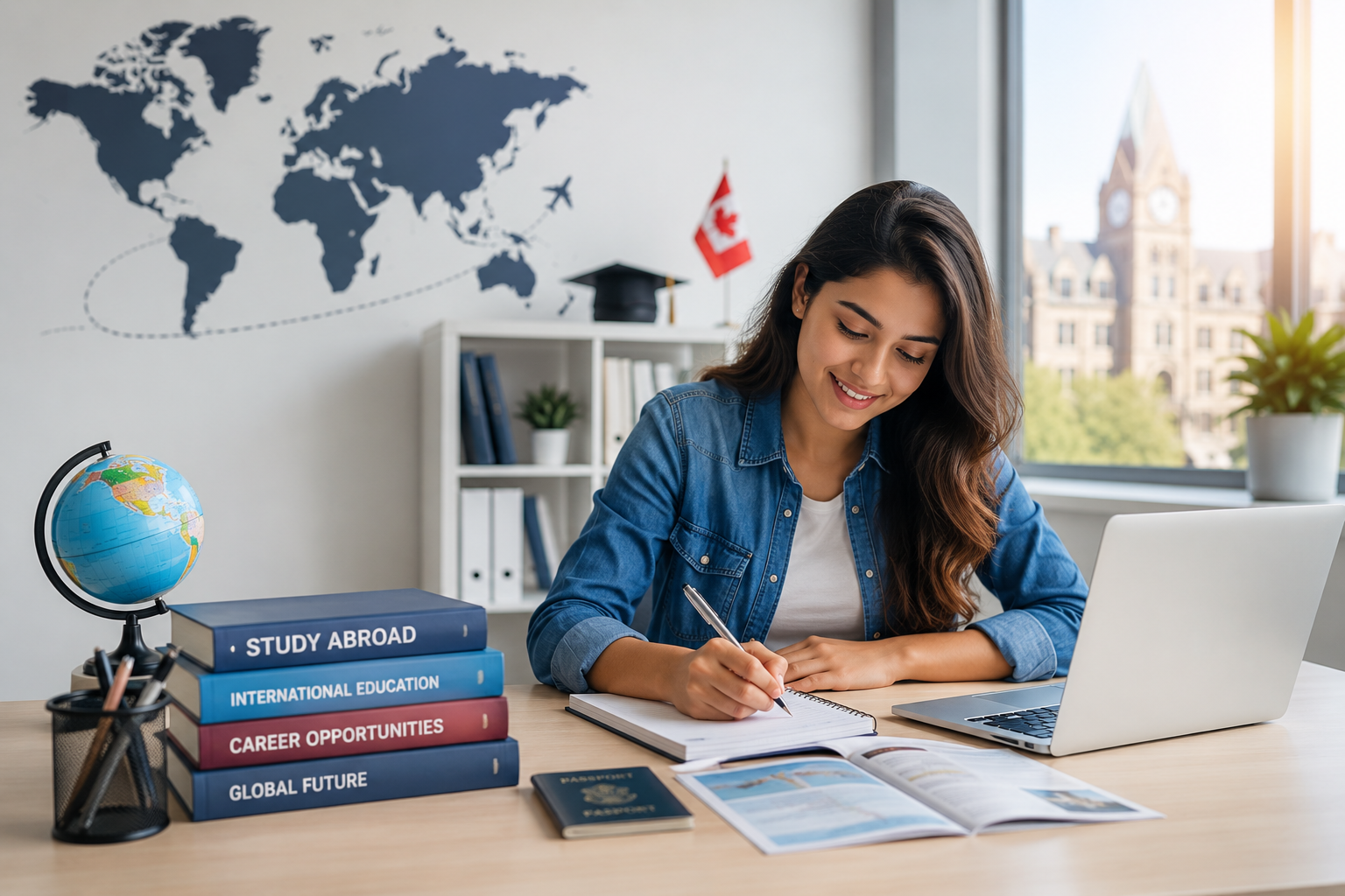 Student studying abroad